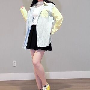 Lioness Color-Block Striped Oversized Shirt